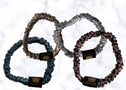 Pure Mulberry Silk Skinny Scrunchies
